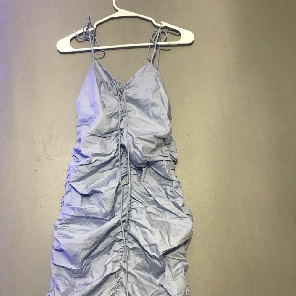 Blushmark baby blue ruched dress